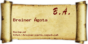 Breiner Ágota névjegykártya